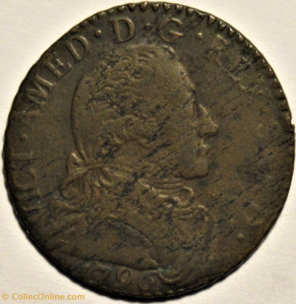 1796 Royaume de Sardaigne, 5 Soldi - Victor-Amédée III de Savoie (ex.2) Error monnaies monde italie 1796 royaume de sardaigne 5 soldi victor amedee iii de savoie ex 2 error