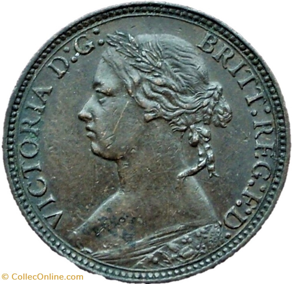 Victoria - One Farthing 1875 H - Kingdom of Great Britain monnaies monde royaume uni victoria one farthing 1875 h kingdom of great britain