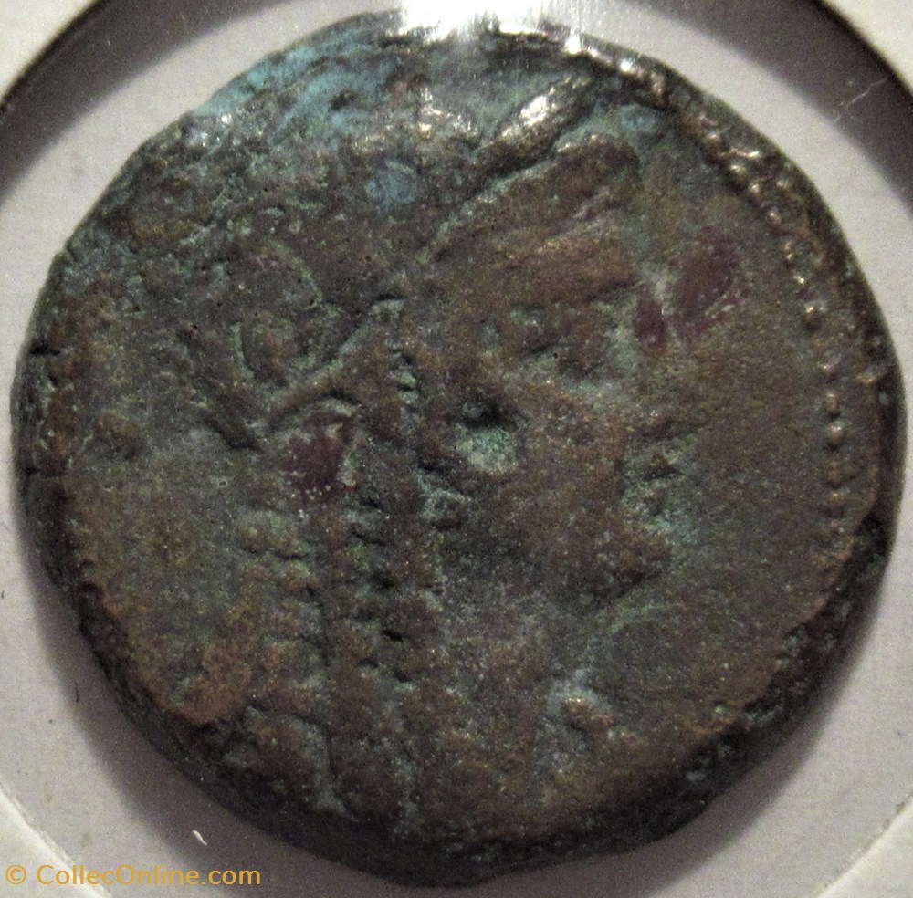 Cleopatra I & Ptolemy VI (180-176) Æ 27 2 monnaies antiquite av jc ap grecques cleopatra i ptolemy vi 180 176 27