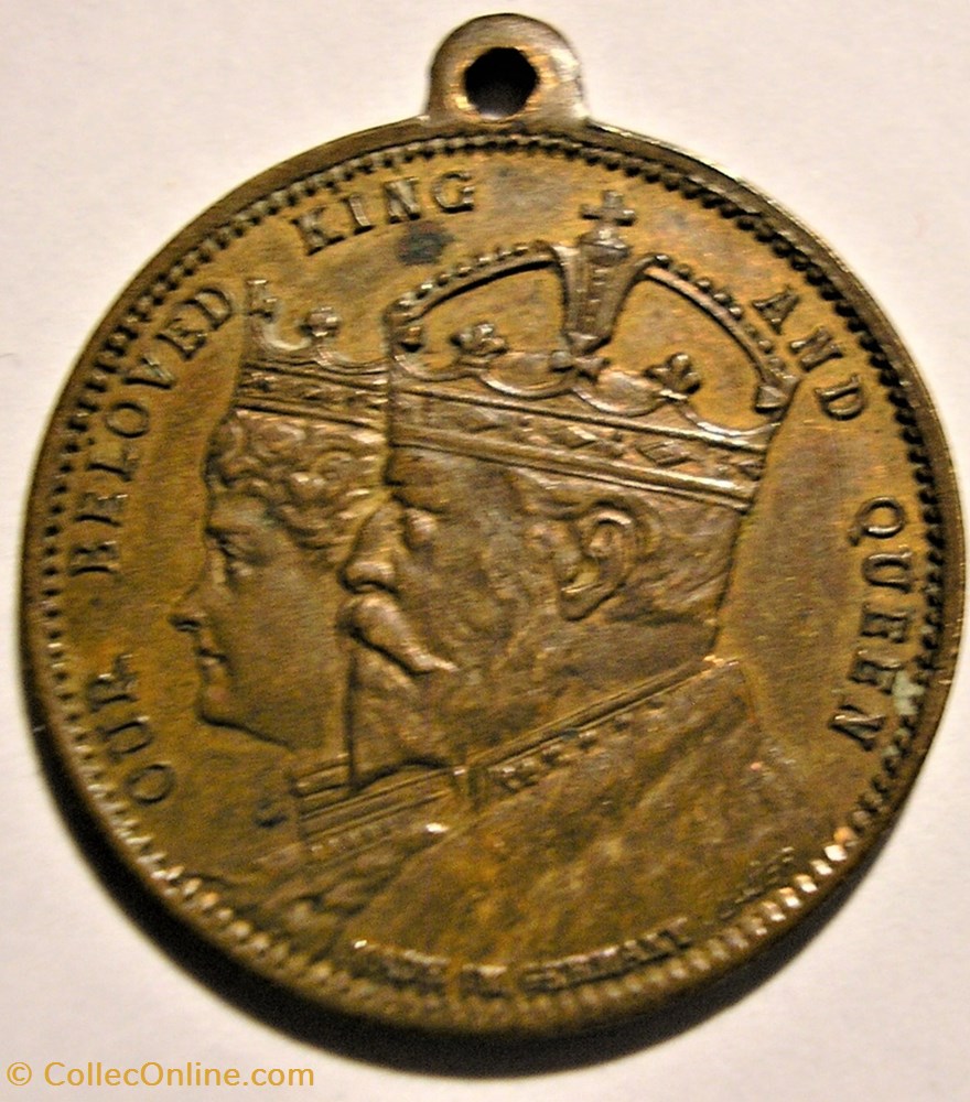 Edward VII & Alexandra - Medalet, Long May They Reign - UK 2 medaille royaume uni edward vii alexandra medalet long may they reign uk