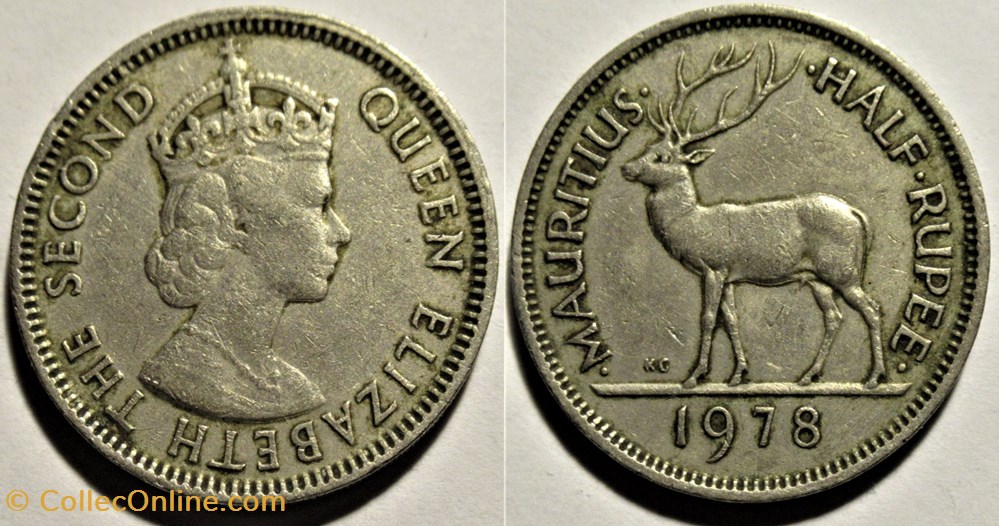 Elizabeth II - 1/2 Rupee 1978 - Mauritius monnaies monde maurice elizabeth ii 1 2 rupee 1978 mauritius