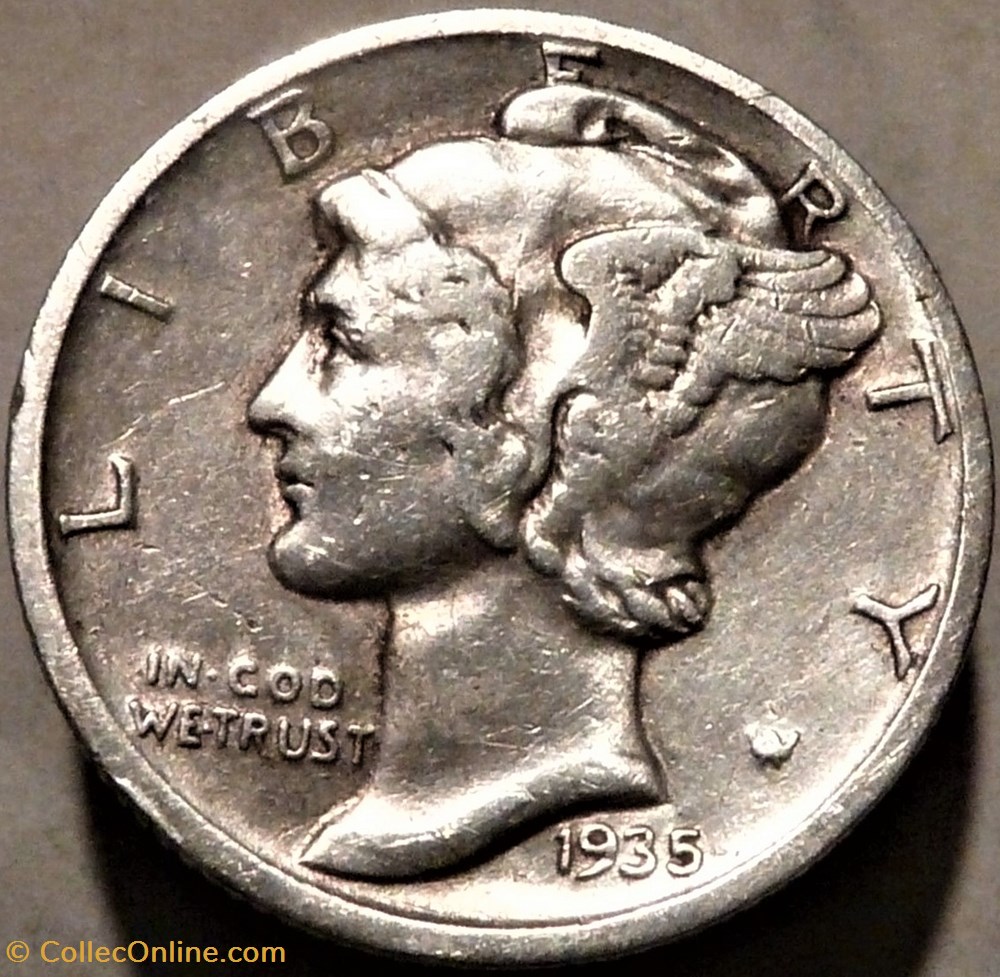 1935 Denver Dime monnaies monde etats unis 1935 denver dime