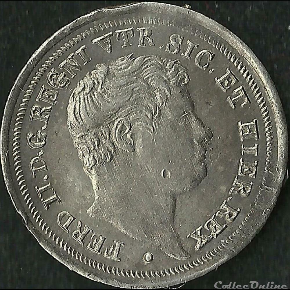 1844 Royaume de Naples, 5 Grana / Mezzo Carlino - Ferdinando II monnaie monde italie 1844 royaume de naples 5 grana mezzo carlino ferdinando ii