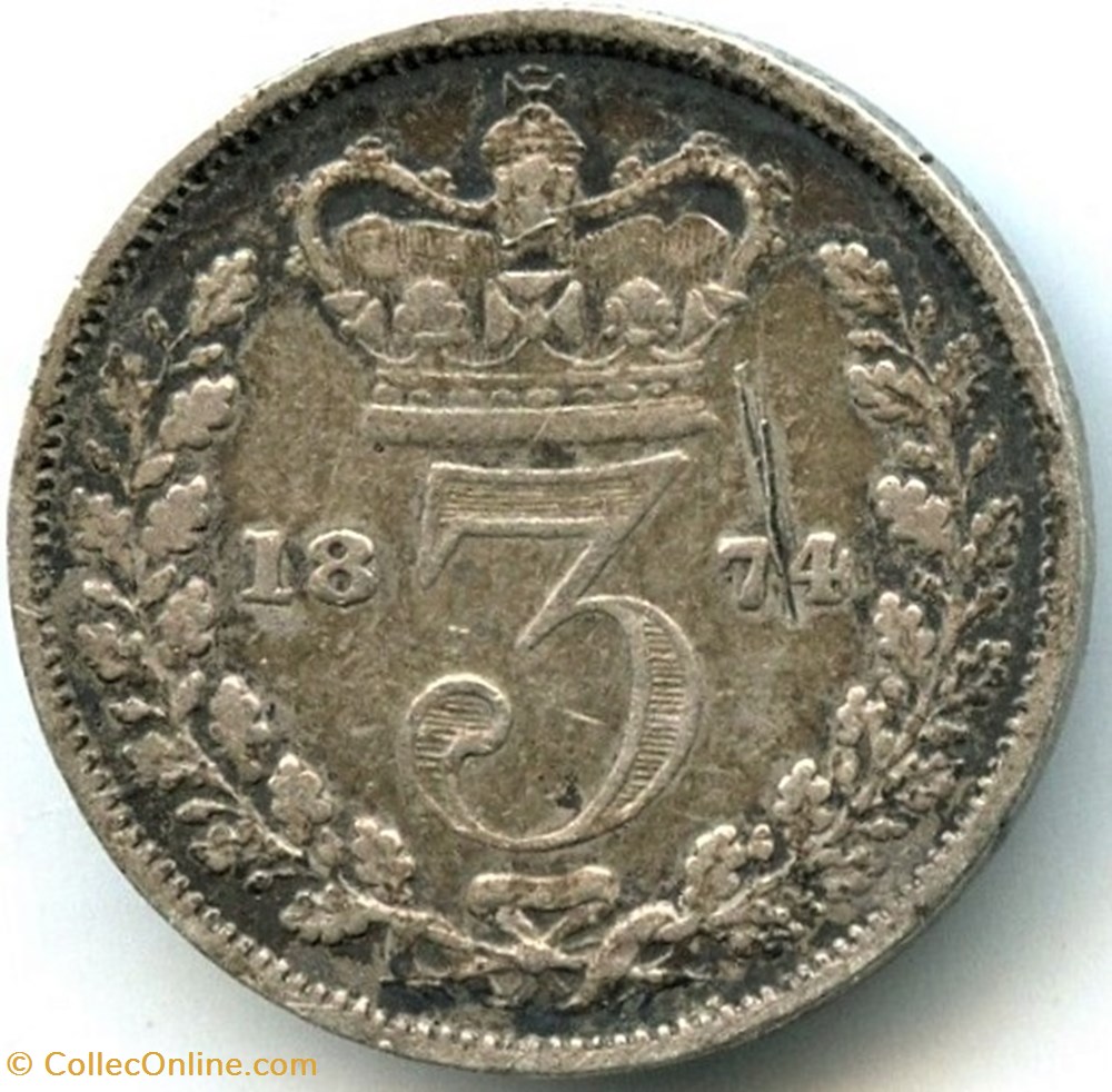 Victoria - 3 Pence 1874 - Kingdom of Great Britain - Coins - World