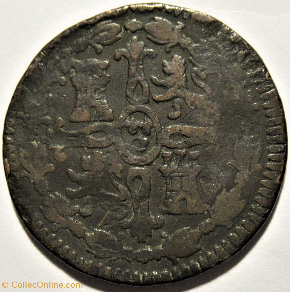 1816 Jubia 8 Maravedis - Fernando VII de España 3 monnaies monde espagne 1816 jubia 8 maravedis fernando vii de espana