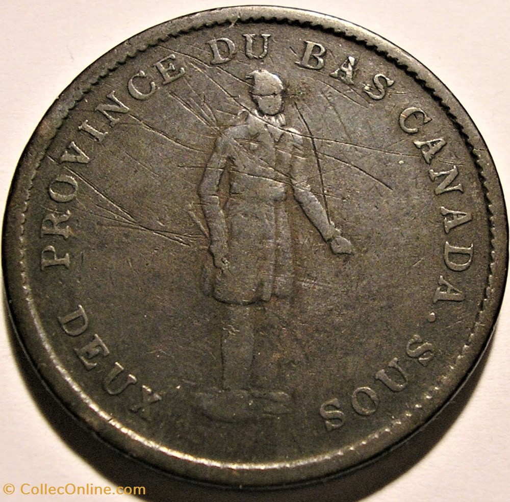 Bas-Canada 1837, Deux Sous One Penny - Montreal Bank Token monnaie monde canadum bas canada 1837 deux sous one penny montreal bank token