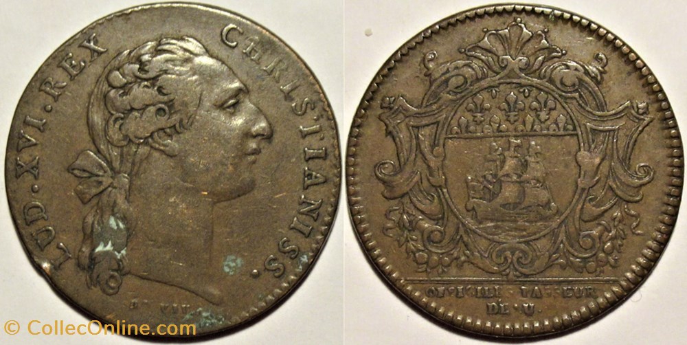 Louis XVI - Jeton c.1778, Paris - Corporation, Officiers passeur d'eau monnaies paranumismatique jetons poids louis xvi jeton c 1778 paris corporation officiers passeur eau