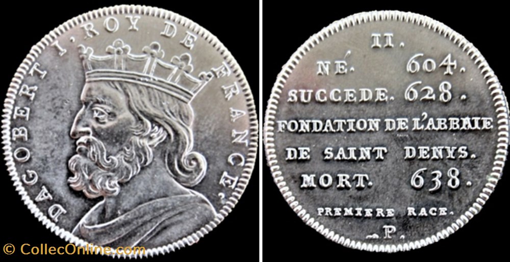 monnaies paranumismatique jetons poids dagobert i 628 638 roi des francs jeton serie des rois de france