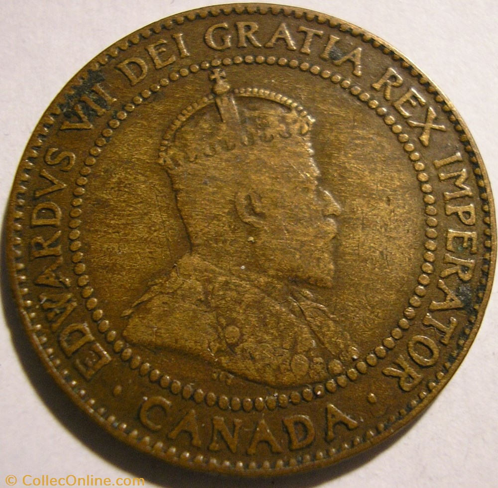 Edward VII - 1 Cent 1910 monnaie monde canadum edward vii 1 cent 1910