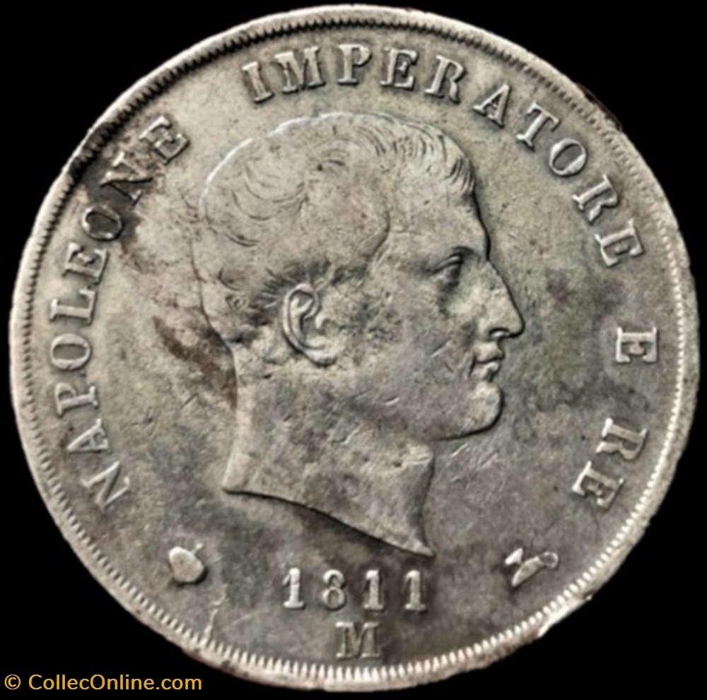 monnaies monde italie 1811 regno italia 5 lire milano napoleone i