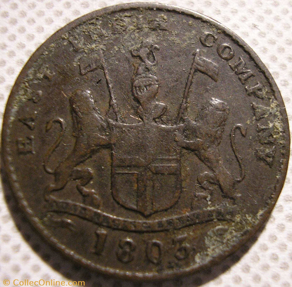 King George III - 5 Cash 1803 - Madras Presidency monnaie monde inde king george iii 5 cash 1803 madras presidency