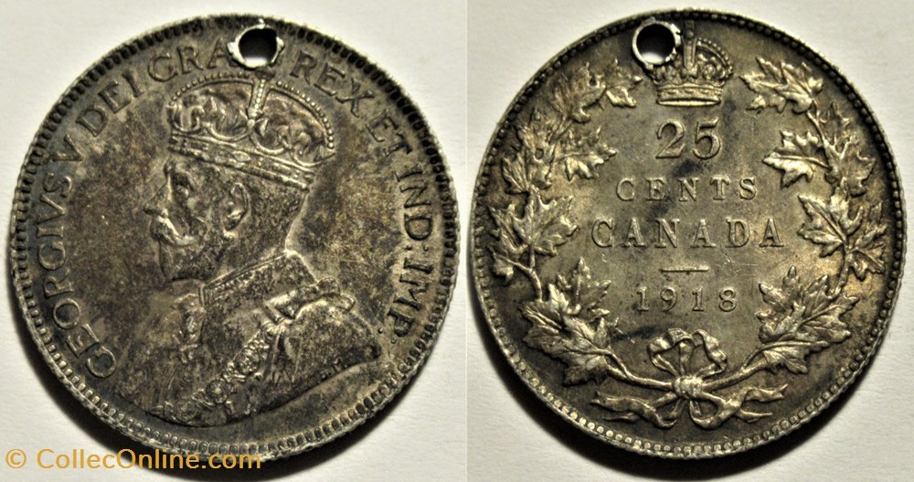 George V - 25 Cents 1918 monnaies monde canada george v 25 cents 1918