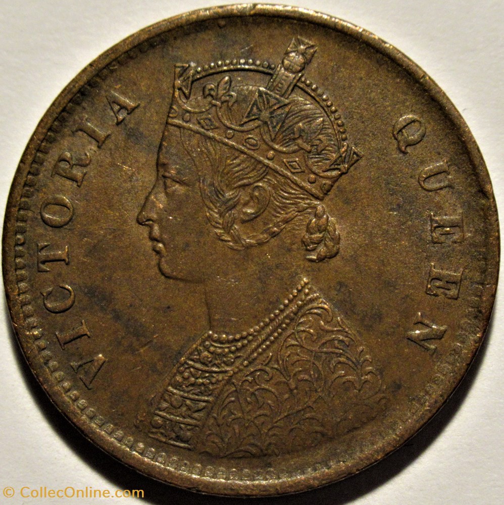 Victoria - One Quarter Anna 1862 Calcutta - British India monnaies monde inde victoria one quarter anna 1862 calcutta british india