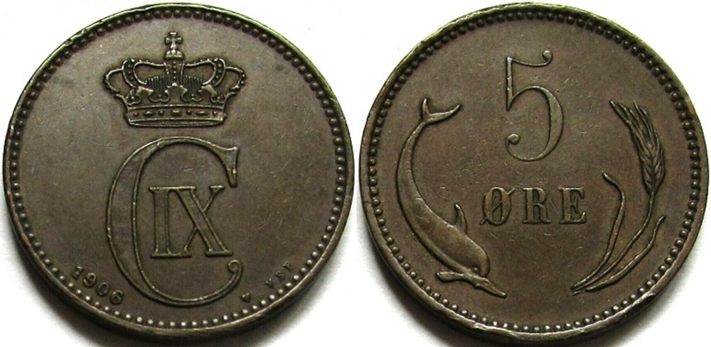 Christian IX Denmark - 5 Øre 1906 monnaies monde danemark christian ix denmark 5 re 1906