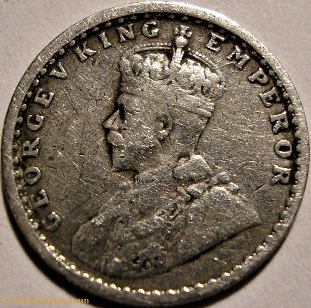 George V - 2 Annas 1913 Bombay - British India monnaie monde inde george v 2 annas 1913 bombay british india