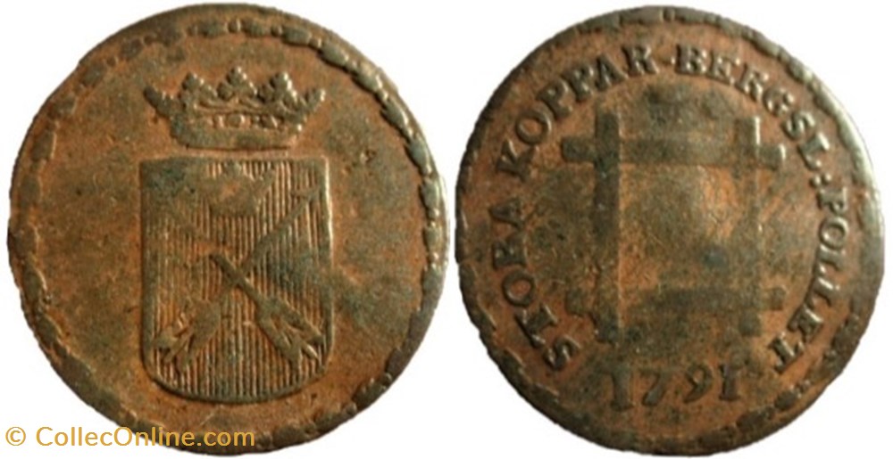 Sweden - Gustav III - 6 Öre Kopparmynt 1791 monnaies monde suede sweden gustav iii 6 ore kopparmynt 1791