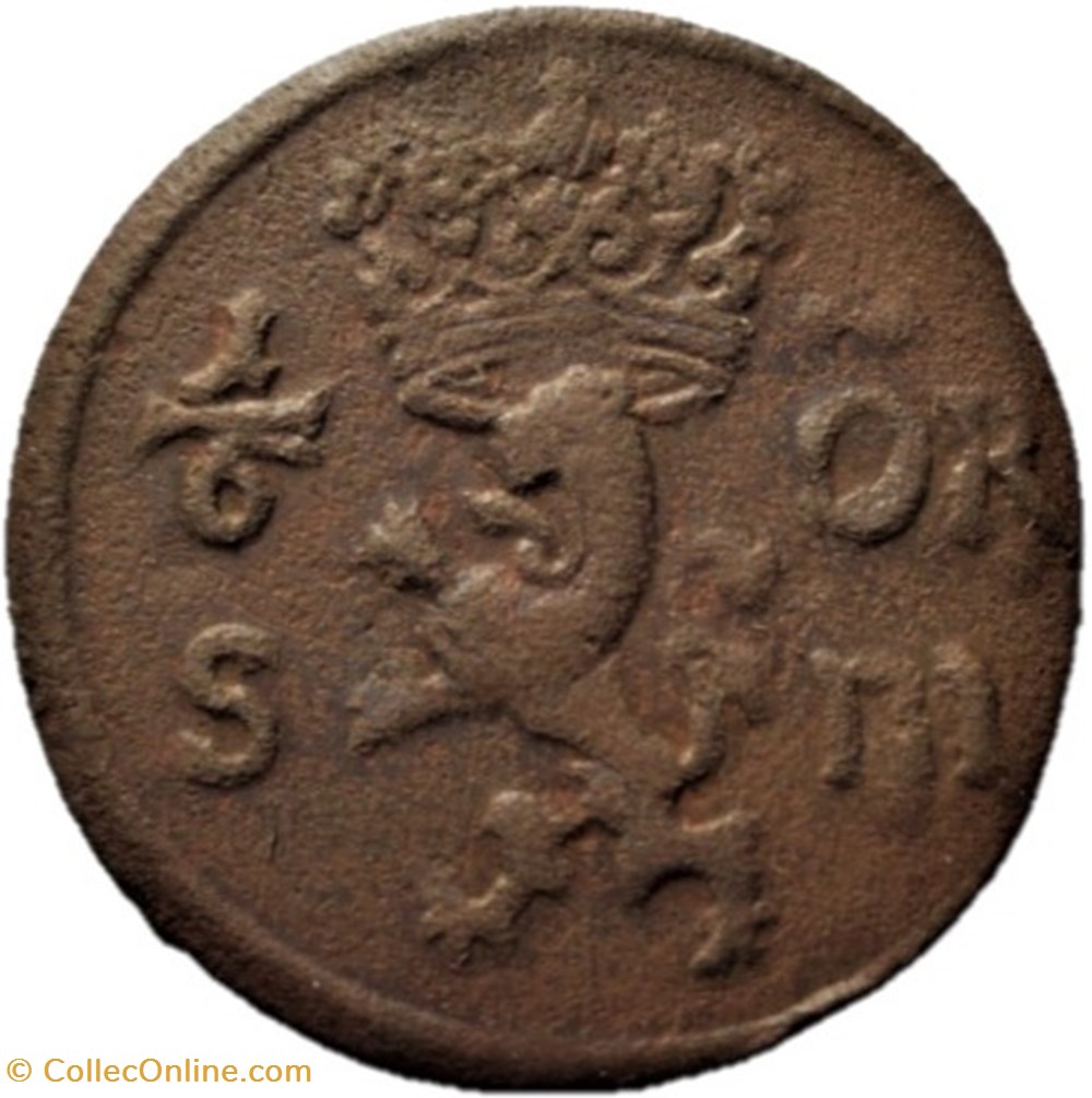 Karl XI of Sweden - 1/6 Öre 1680 monnaies europe medievale royaume suede karl xi of sweden 1 6 ore 1680