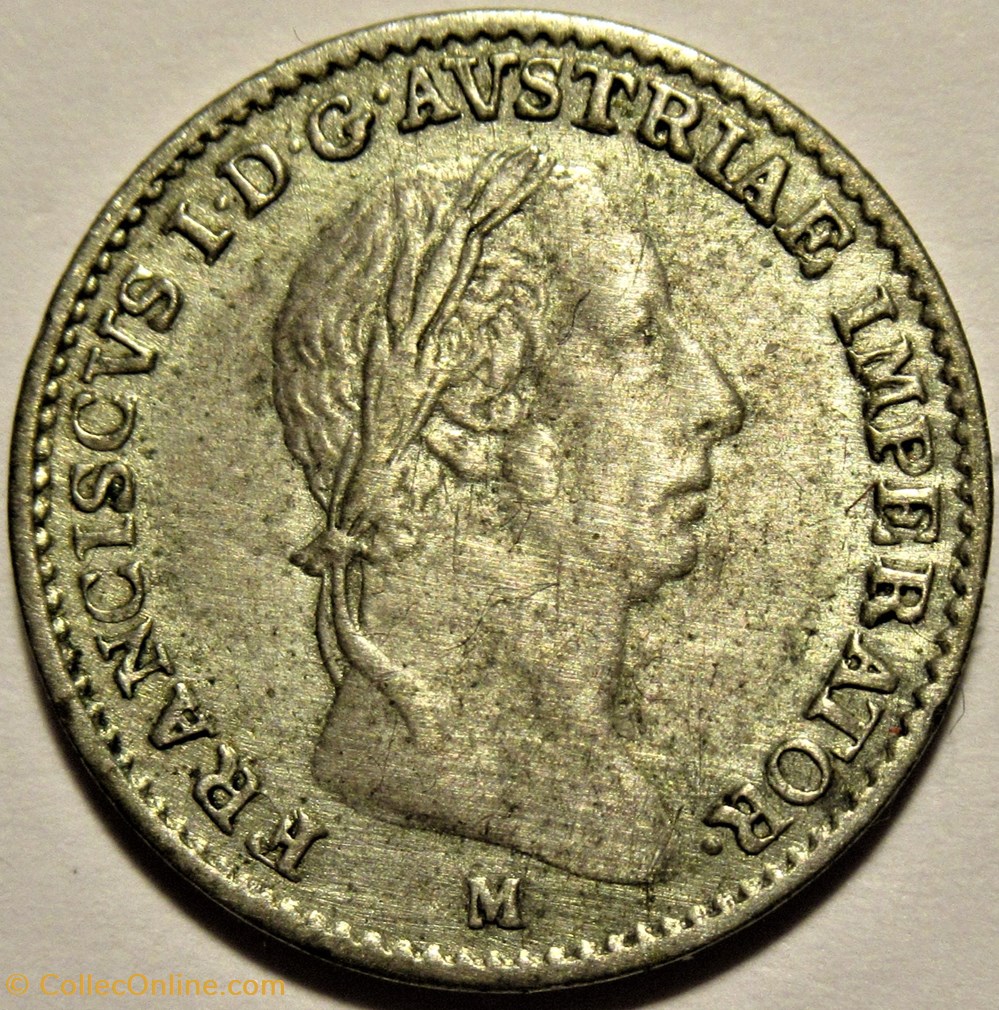 1822 Regno Lombardo-Veneto, ¼ Lira - Franz I d'Asburgo-Lorena 2 monnaies monde italie 1822 regno lombardo veneto lira franz i asburgo lorena