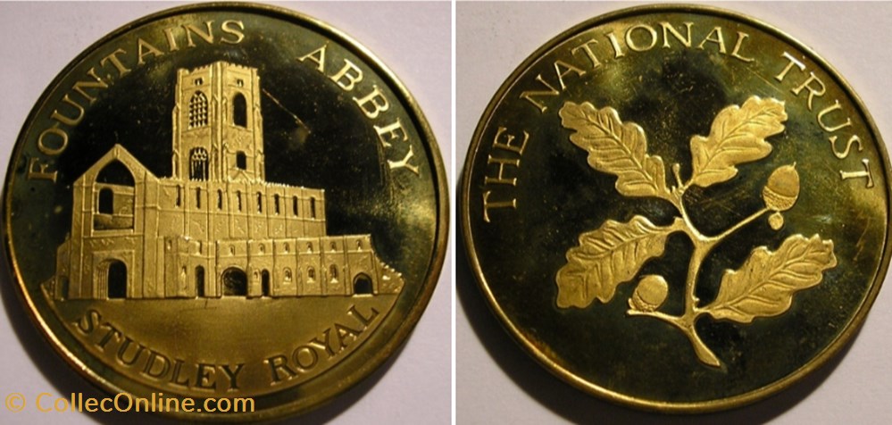 The National Trust Token - Fountains Abbey monnaie jeton mereaux the national trust token fountains abbey