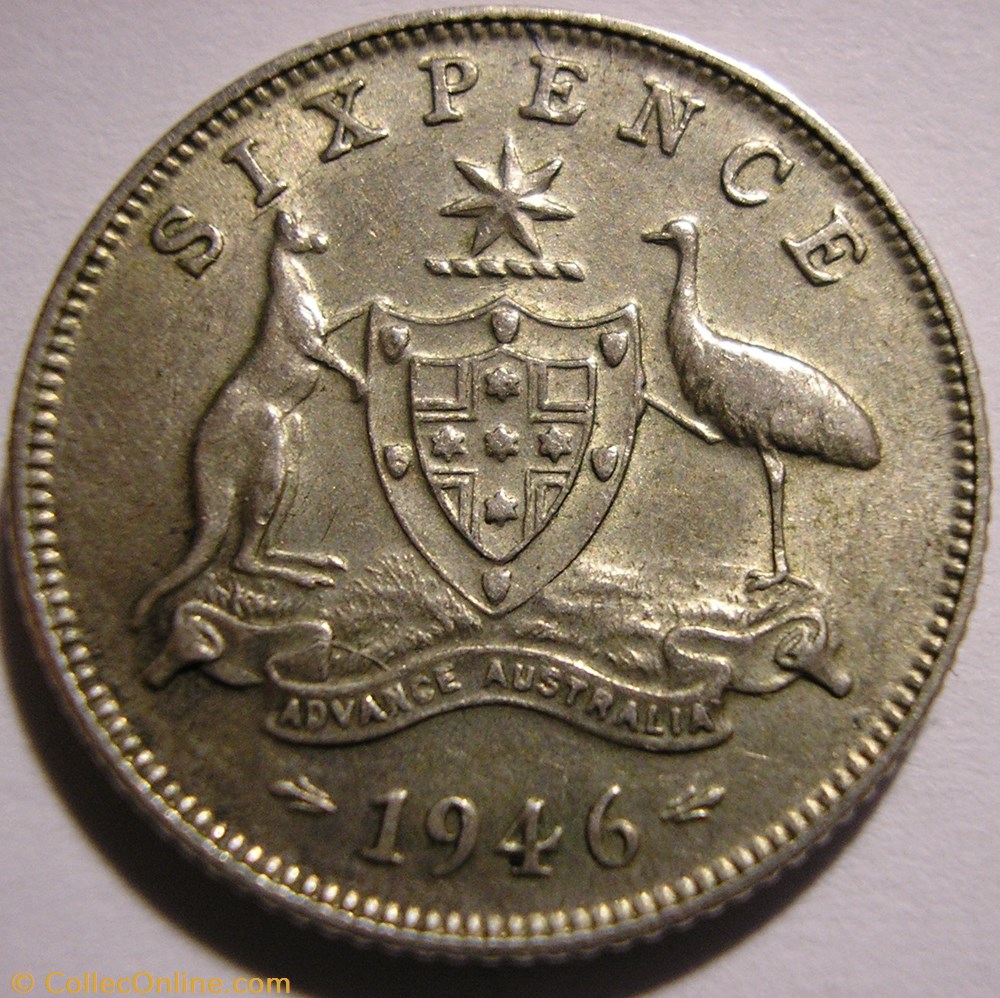 George VI - 6 Pence 1946 - Australia monnaie monde australie george vi 6 pence 1946 australia