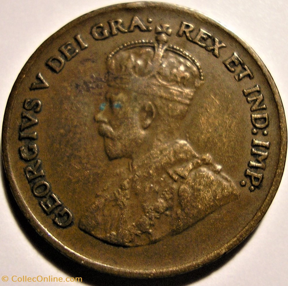 George V - 1 Cent 1929 monnaie monde canadum george v 1 cent 1929