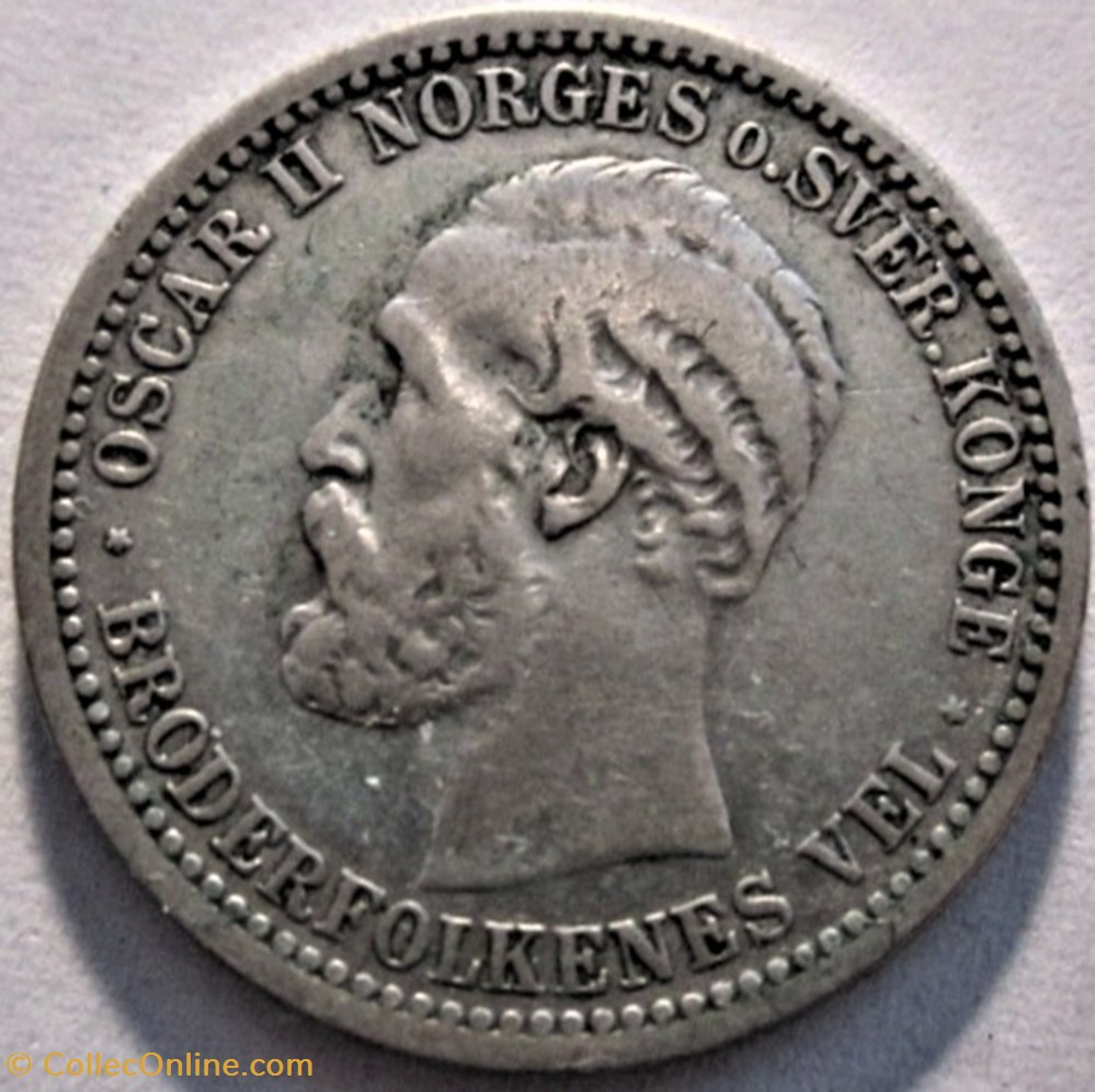 Oskar II - 50 Øre 1899 Norway monnaies monde norvege oskar ii 50 re 1899 norway