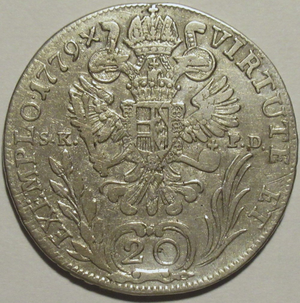 monnaies monde autriche 1779 kremnica 20 kreuzer virtute exemplo joseph ii