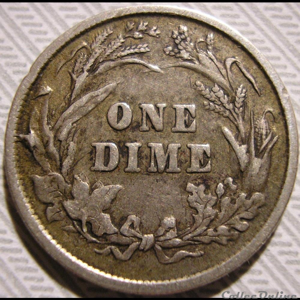 1892 Dime - Coins - World - United States - Dimes - 1892-1916: Barber