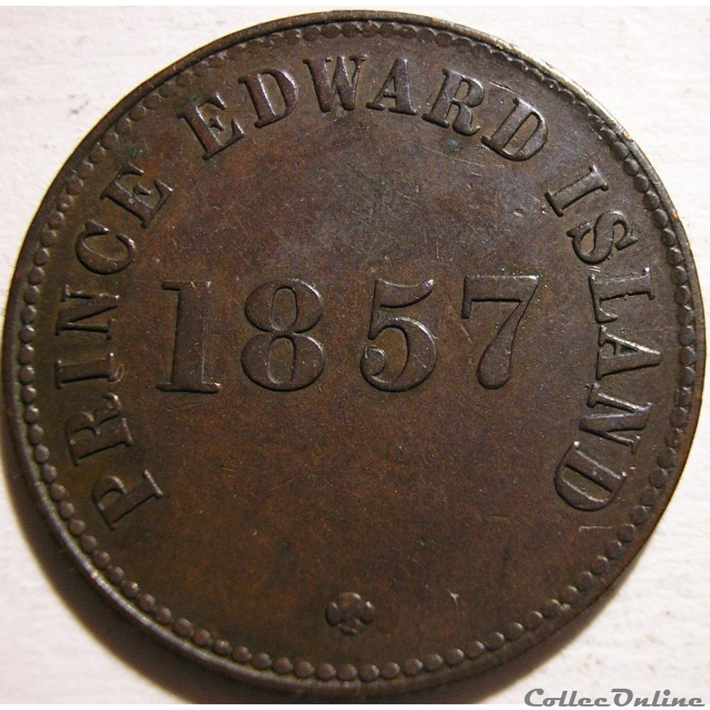 Prince Edward 1857 - HalfPenny Token Self Government monnaies monde canada prince edward 1857 halfpenny token self government