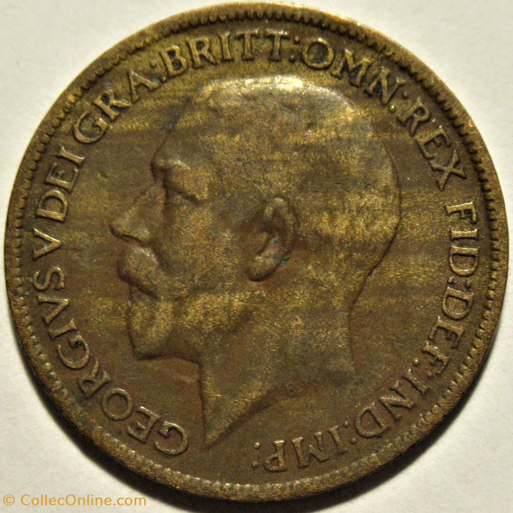 George V - Farthing 1920 - Great Britain 2 monnaies monde royaume uni george v farthing 1920 great britain