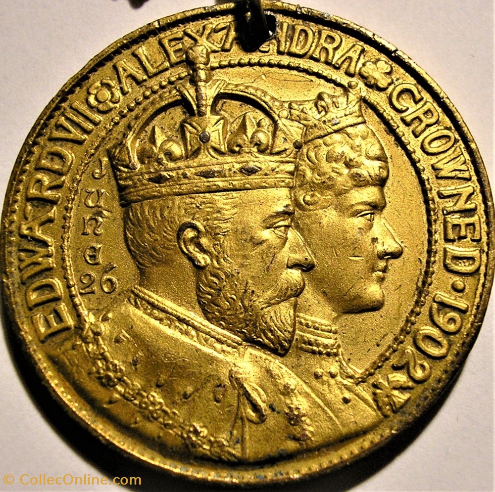 Edward VII & Alexandra - 1902 Coronation Medal, Gloucester - UK 2 medaille royaume uni edward vii alexandra 1902 coronation medal gloucester uk
