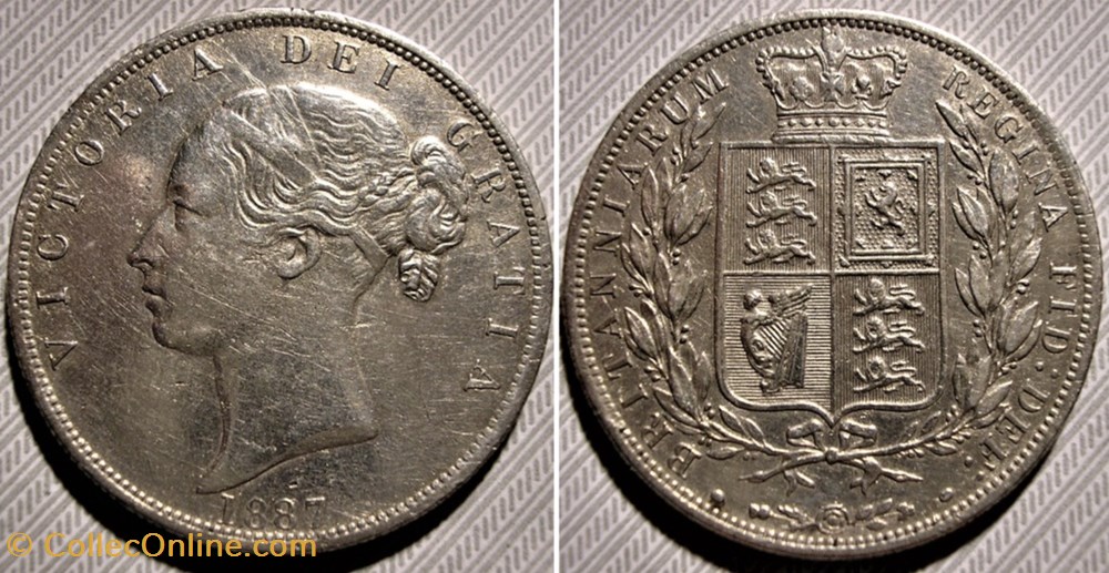 Victoria - Half Crown, 1887 - Kingdom of Great Britain monnaies monde royaume uni victoria half crown 1887 kingdom of great britain