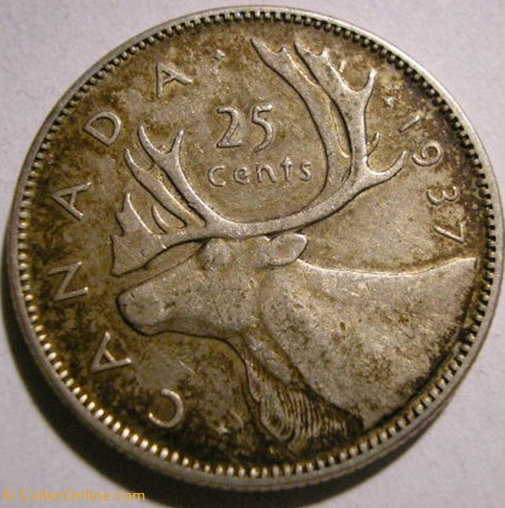 George VI - 25 Cents 1937 monnaie monde canadum george vi 25 cents 1937