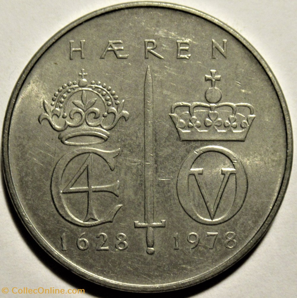 Olav V Of Norway 5 Kroner 1628 1978 Anniversary Of