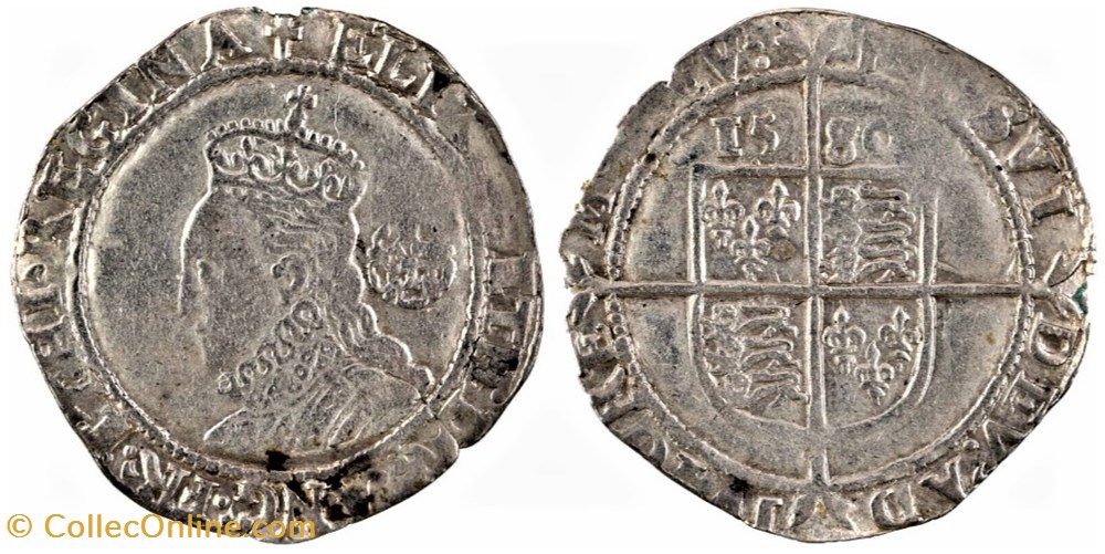 monnaies europe medievale royaume angleterre elizabeth i tudor six pence 1580 kingdom of england