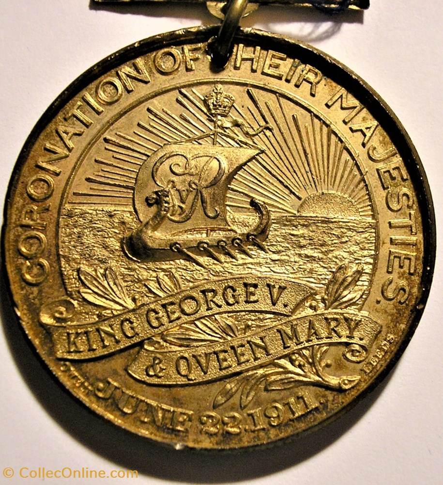 medaille royaume uni george v mary 1911 coronation gilt medal drakkar uk