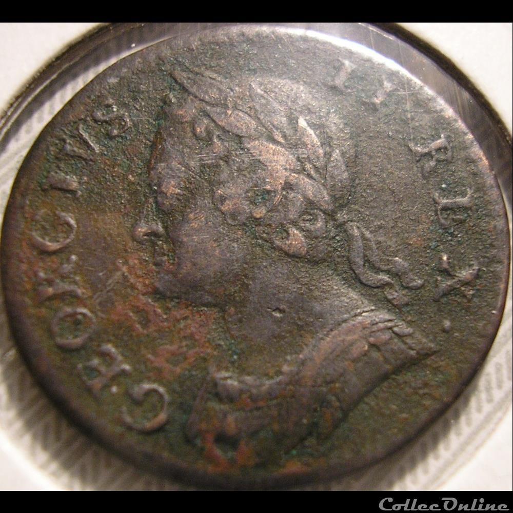 George II - Farthing 1754 Great Britain 3 monnaies europe medievale royaume d angleterre george ii farthing 1754 great britain