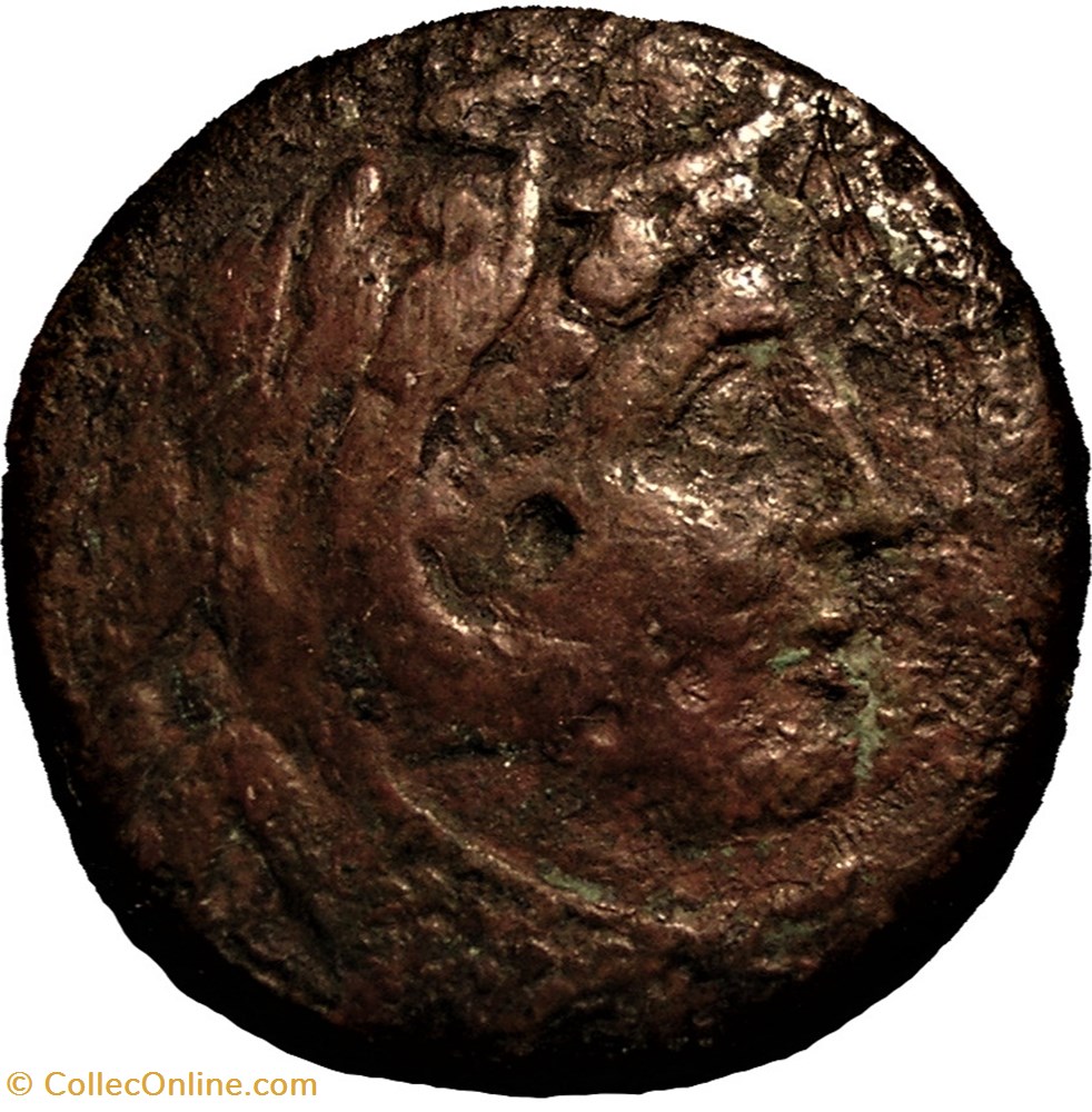 Ptolemy III Euergetes (246-222 B.C.) - Æ 25 Dichalkon 2 monnaies antiques grecques ptolemy iii euergetes 246 222 b c 25 dichalkon