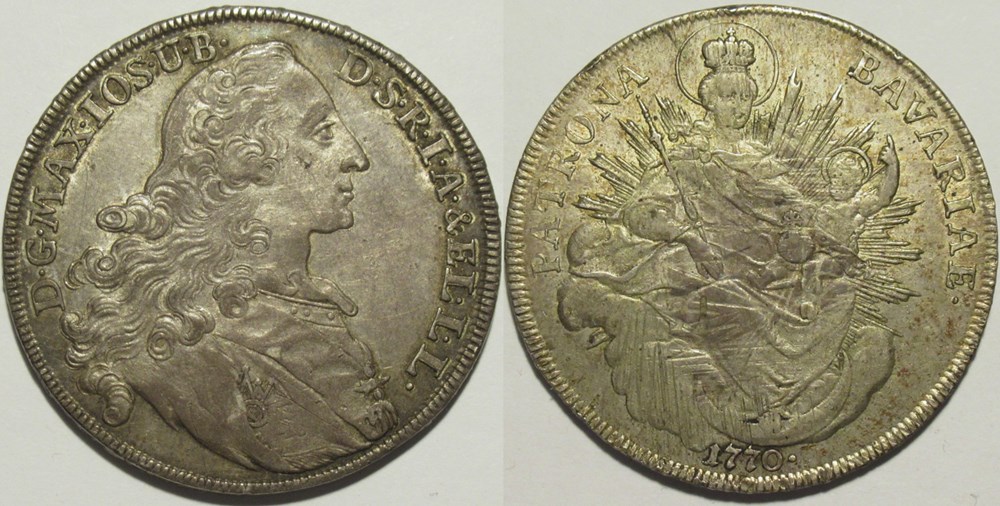 monnaies europe medievale saint empire romain germanique maximilian iii joseph madonnentaler 1770 electorate of bavaria