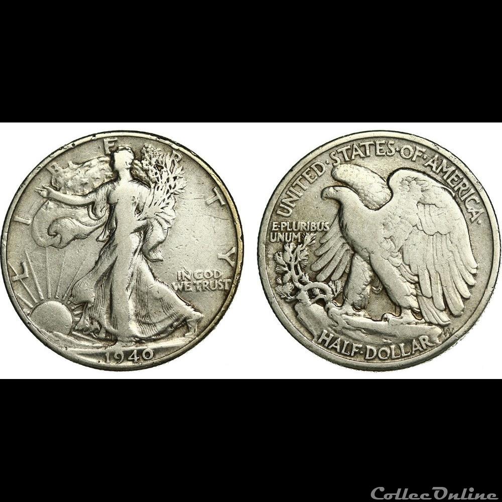 1940 Half Dollar 3 monnaie monde etat uni 1940 half dollar