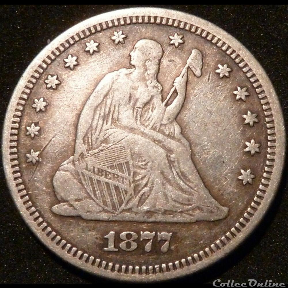 1877 Quarter Dollar - 25 Cents monnaie monde etat uni 1877 quarter dollar 25 cents