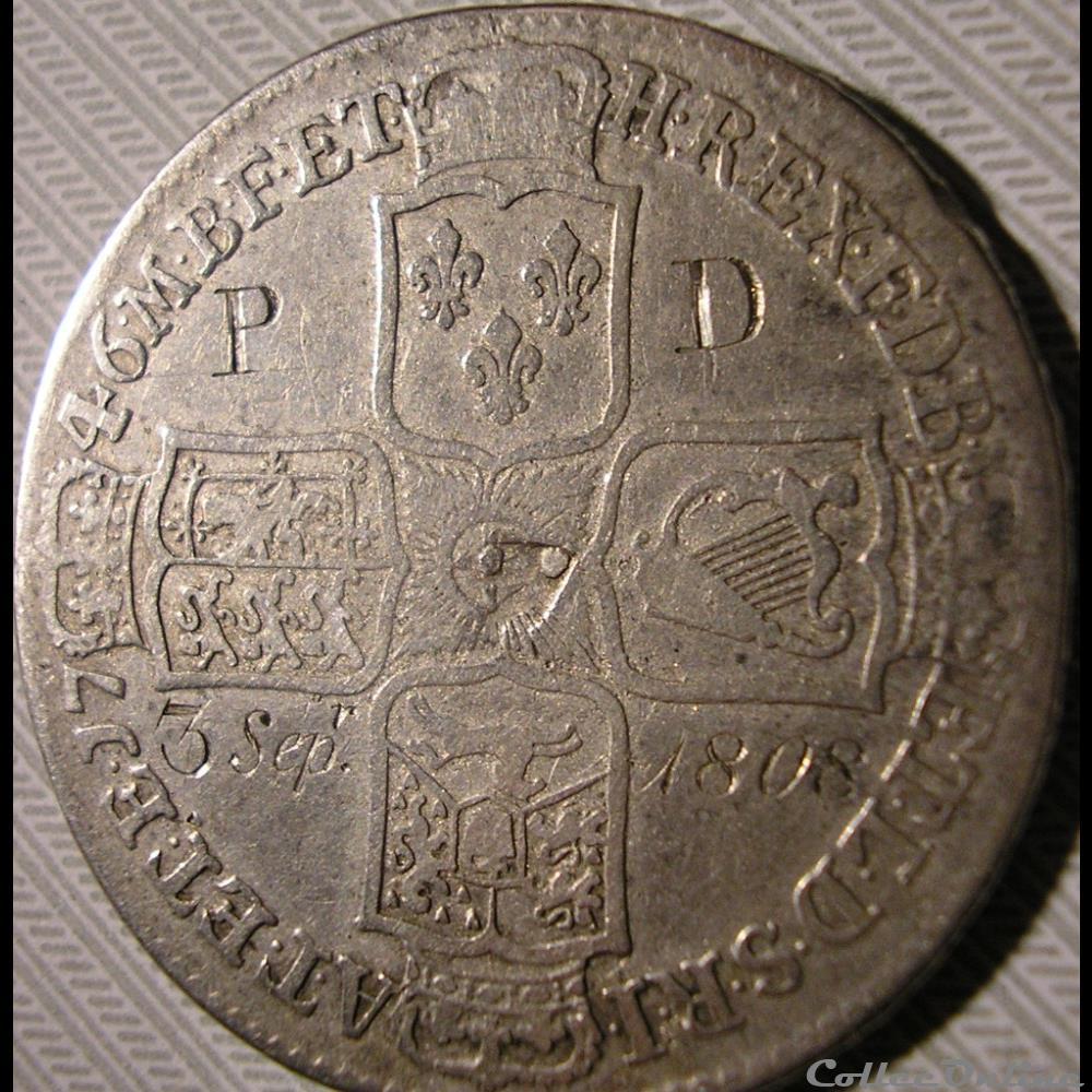 George II - Half Crown 1746 Great Britain 4 monnaies europe medievale royaume d angleterre george ii half crown 1746 great britain