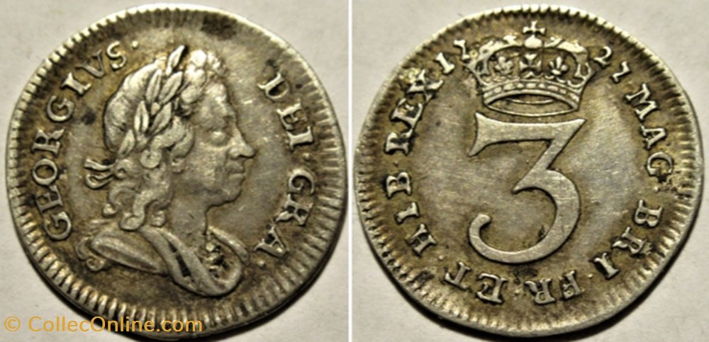 George Ist - 3 Pence 1727 - Kingdom of Great Britain monnaies europe medievale royaume angleterre george ist 3 pence 1727 kingdom of great britain