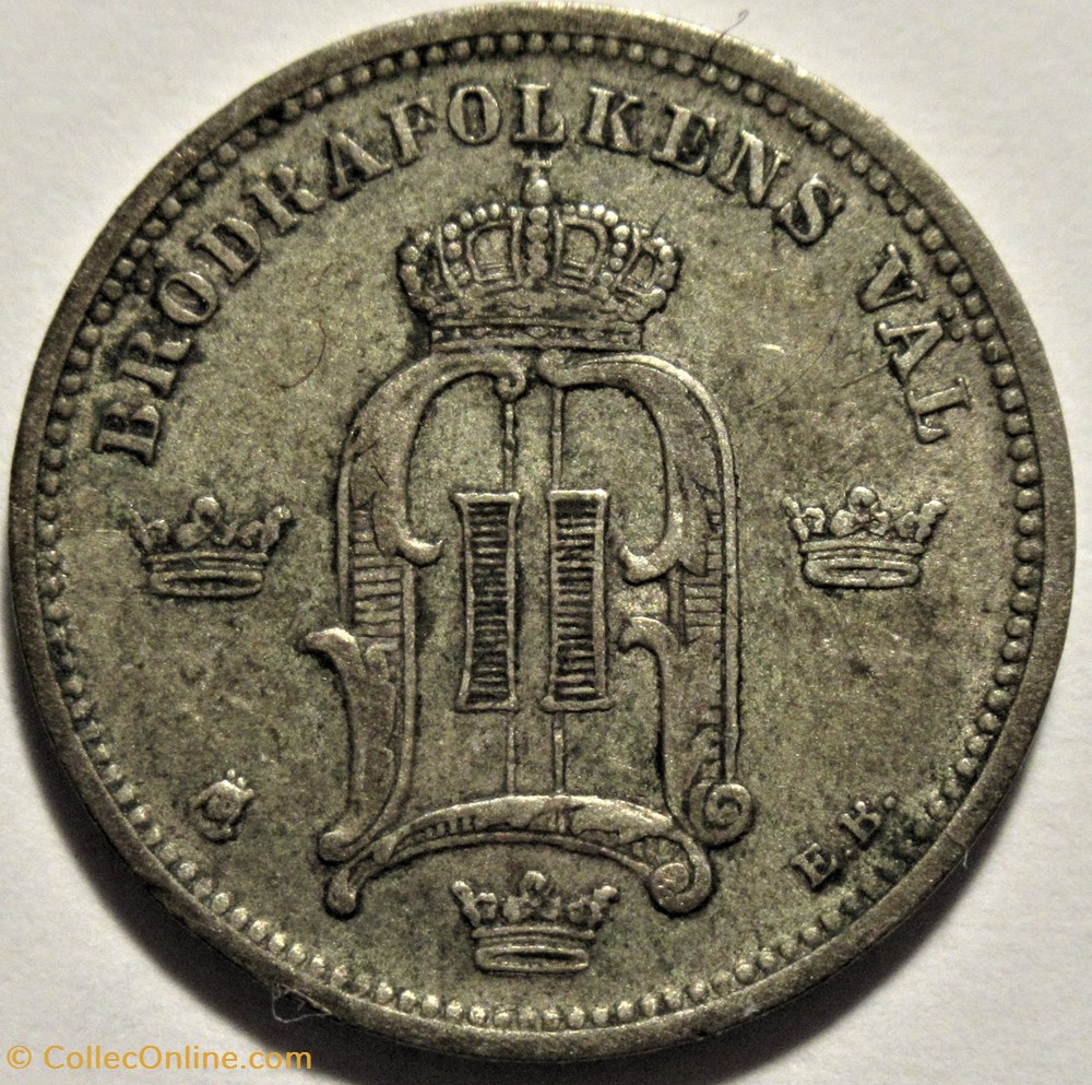 Sweden - Oskar II - 10 Öre 1898 monnaies monde suede sweden oskar ii 10 ore 1898