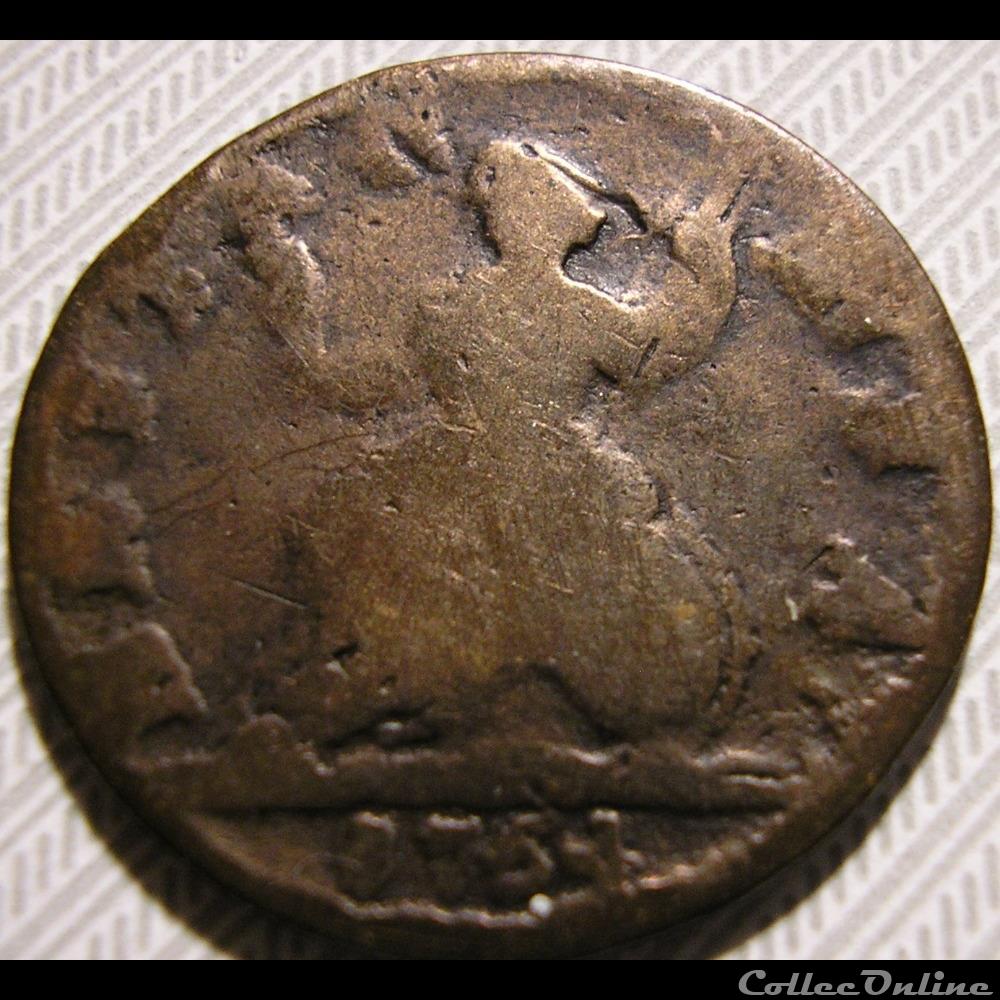 monnaie monde etat uni 1754 farthing no regal george ii of great britain