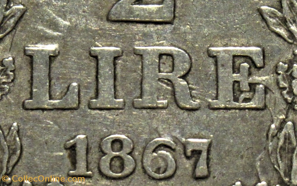 Pio IX, Papa - 2 Lire 1867, Anno XXII - Vaticano - Die Clash monnaies monde pio ix papa 2 lire 1867 anno xxii vaticano die clash
