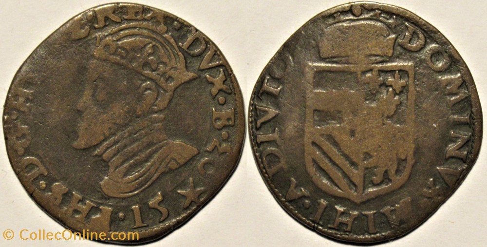 Philip II of Spain - 1 Liard 1593 - Maastricht, Spanish Netherlands monnaies europe medievale pays bas espagnols philip ii of spain 1 liard 1593 maastricht spanish netherlands