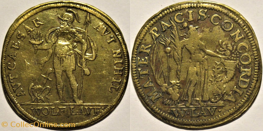 Mars & Paix - c.1612 Jeton de Wolf Lauffer II à Nuremberg monnaies paranumismatique jetons poids mars paix c 1612 jeton de wolf lauffer ii a nuremberg