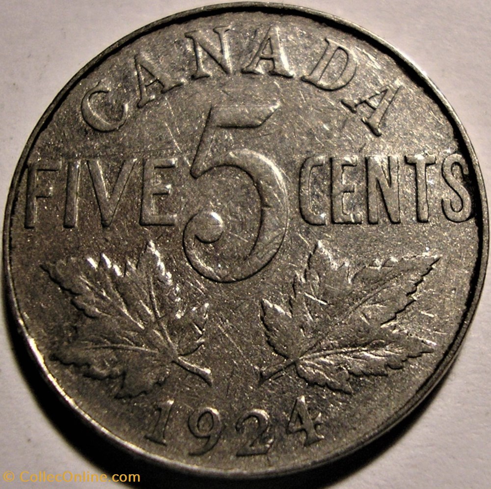 monnaie monde canadum george v 5 cents 1924