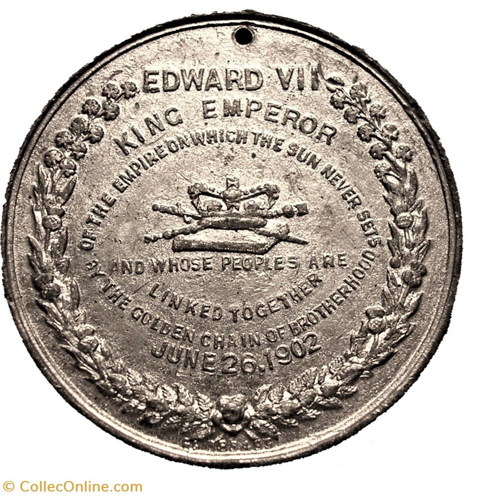 Edward VII - 1902 Coronation Medal, Empire - UK 3 medaille royaume uni edward vii 1902 coronation medal empire uk